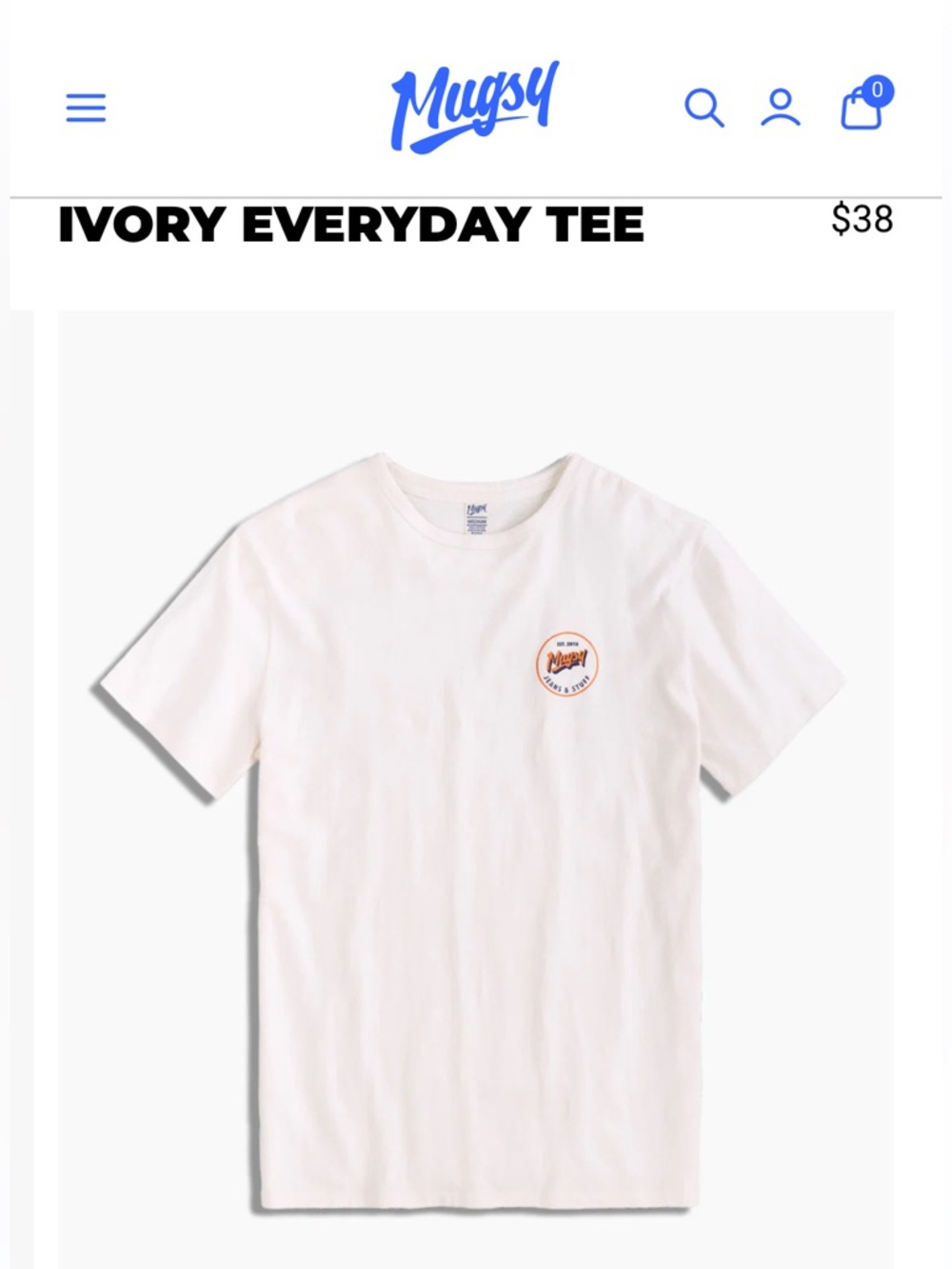 Mugsy Ivory Everyday Short-Sleeve Tee